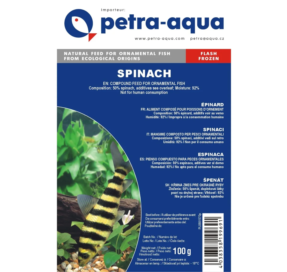 Spinach – frozen blister 100g.