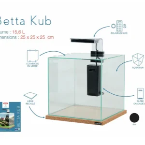 Zolux - Betta Kub Acquario in vetro con accessori 25*25*25cm 15.6Lt