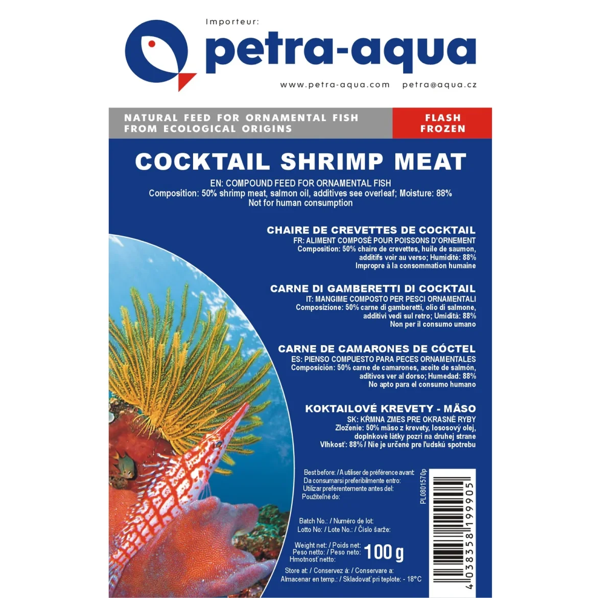 Coctail shrimps meat – frozen blister 100g.