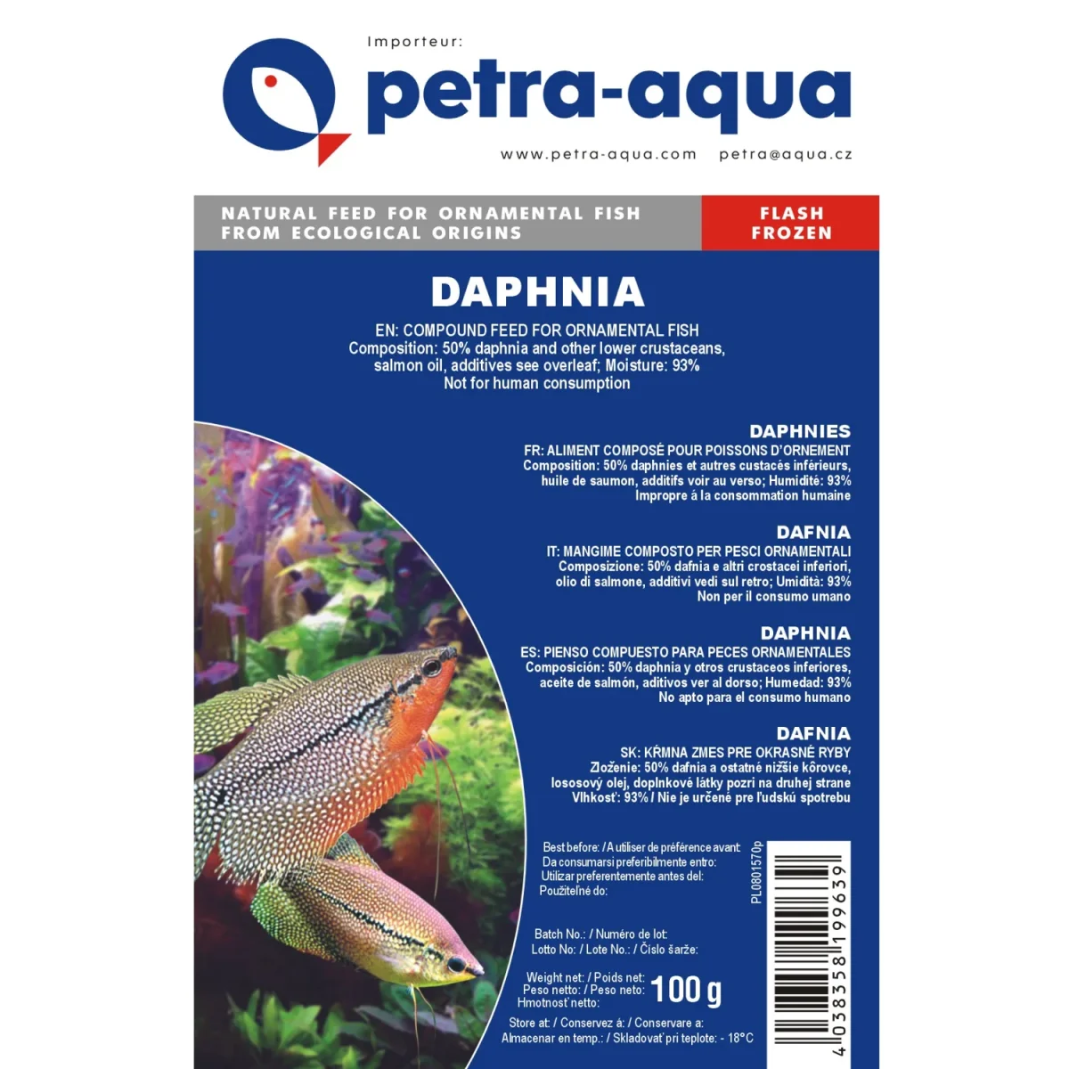 Daphnia – frozen blister 100g.